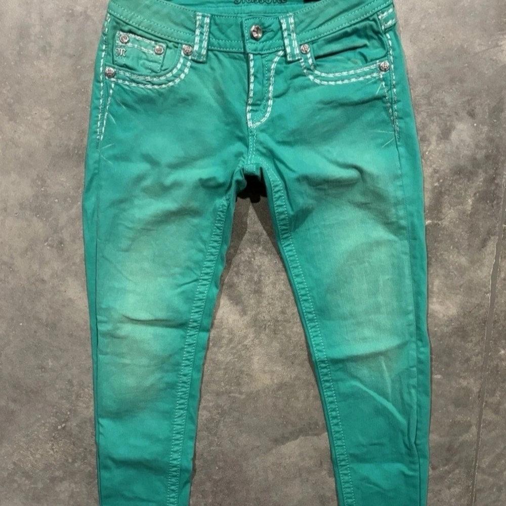 Miss Me Turquoise Skinny Jeans for Women